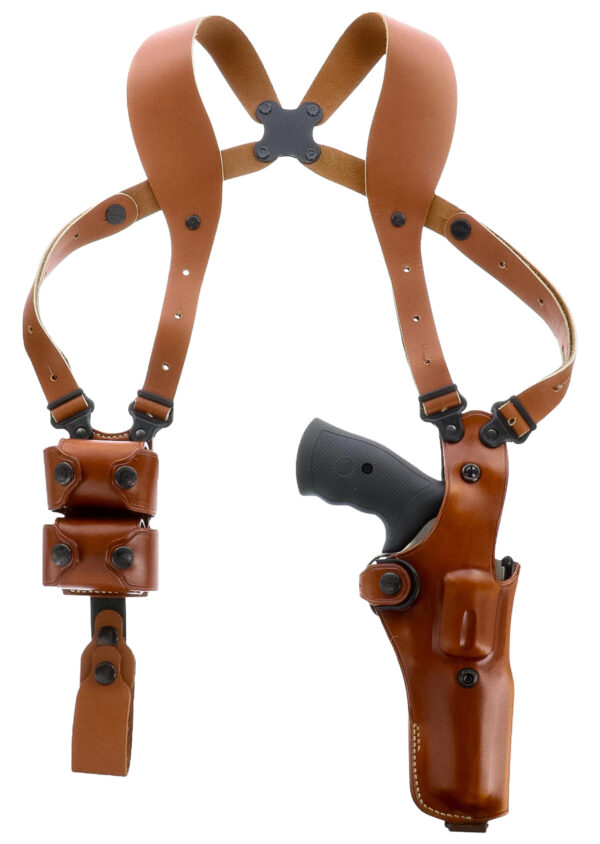 Galco VHS4104 VHS 4.0 Shoulder System Vertical Ambidextrous, Size Fits Chest Up To 56", Tan Leather, Fits L Frame S&W Model 686 (4" Barrel) — view 1