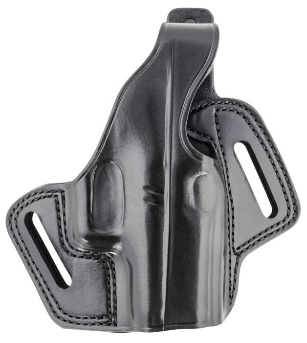 Galco FL800RB Fletch  OWB Black Leather Belt Slide Compatible w/Glock 43/43X, Springfield  Hellcat Belt Up to 1.75" Wide Right Hand — view 1