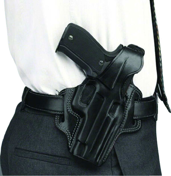 Galco FL104B Fletch  OWB Black Leather Belt Slide Fits Ruger GP100 Fits S&W L Frame Right Hand — view 1