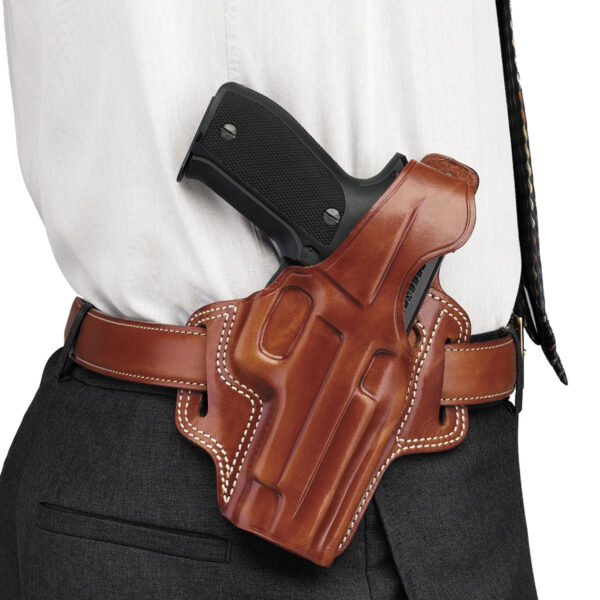 Galco FL118 Fletch  OWB Tan Leather Belt Slide Fits Ruger SP101 Fits Colt Detective Special Right Hand — view 1