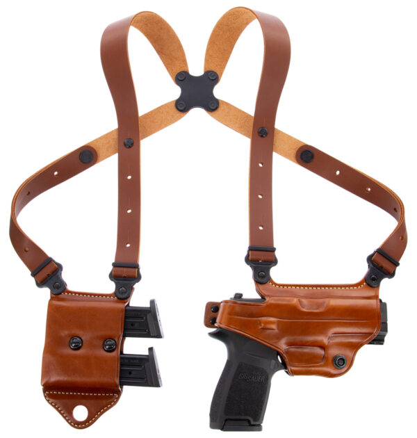 Galco MCII820 Miami Classic II Shoulder System Fits Chest Up To 56" Tan Leather Harness Fits Sig P320/M17/M18/Taurus G2/G3/G3C Right Hand — view 1