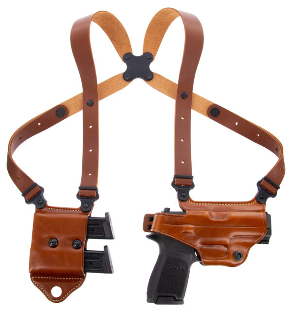 Galco MCII652 Miami Classic II Shoulder System Size Fits Chest Up To 56" Tan Leather Compatible w/S&W M&P Shield/Glock 43/43X Right Hand — view 1