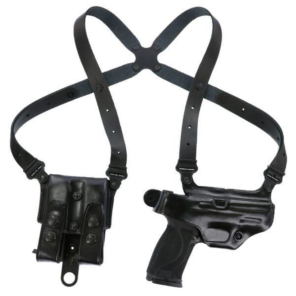 Galco MCII652B Miami Classic II Shoulder System Size Fits Chest Up To 56" Black Leather Harness Compatible w/S&W M&P Shield/Glock 43/43X Right Hand — view 1