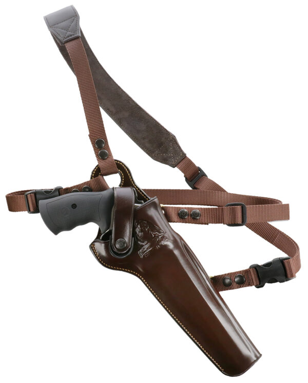 Galco KK172H Kodiak Chest Holster Havana Brown Leather Sholder Strap,Torso Strap Fits Taurus Raging Bull Fits S&W 460/500 8.375" Right Hand — view 1