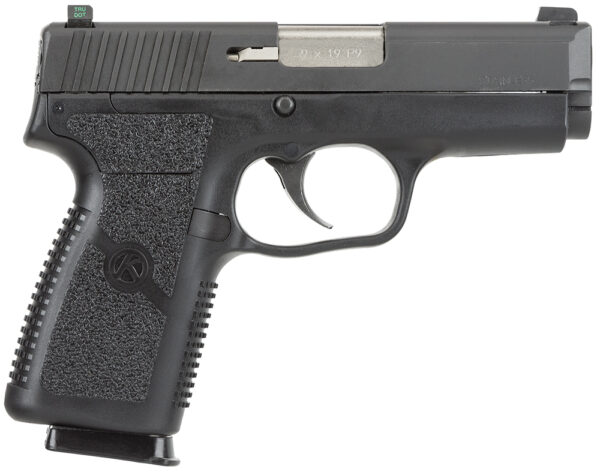 Kahr Arms KP9094N P *CA Compliant 9mm Luger Caliber with 3.60" Barrel, 7+1 Capacity, Black Finish Frame, Serrated Matte Black Stainless Steel Slide, Polymer Grip & TruGlo Night Sigts — view 1