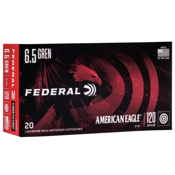 FEDERAL AMERICAN EAGLE AMO 6.5 GRENDEL 123GR OPEN TIP MATCH 20RD (10 BOX CASE) — view 1