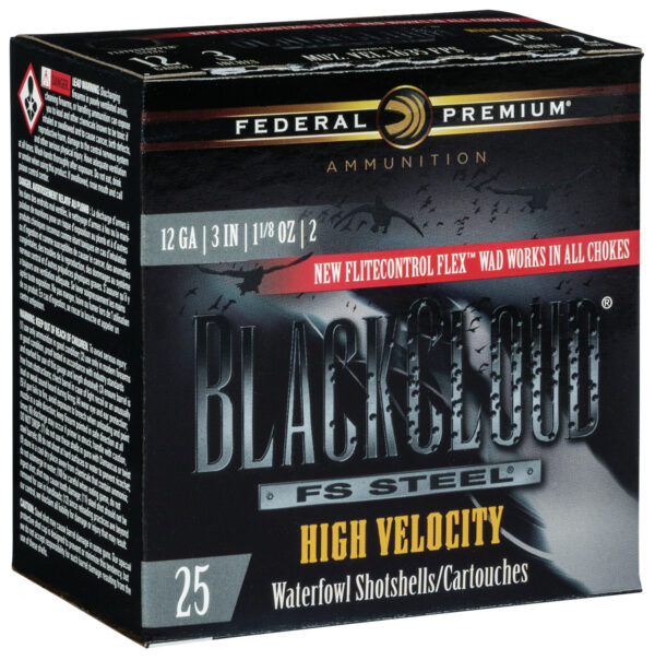 Federal PWBXH1432 Black Cloud FS High Velocity 12Gauge 3" 1 1/8oz 2Shot 25 Per Box/10 Case — view 1
