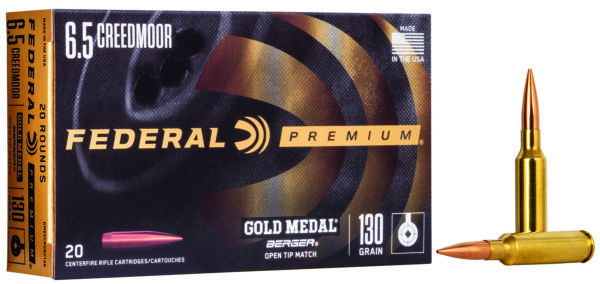 Federal GM65CRDBH130 Premium Gold Medal 6.5Creedmoor 130gr Berger Hybrid Open Tip Match 20 Per Box/10 Case — view 1