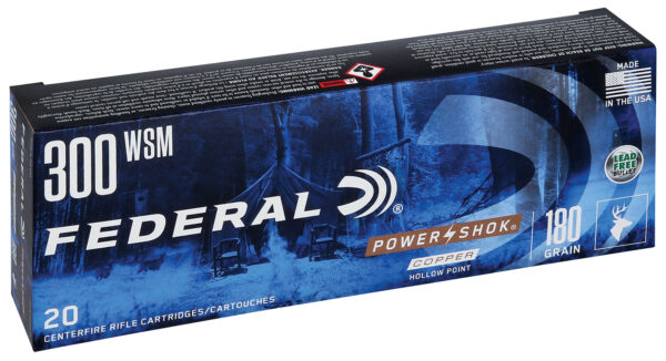 Federal 300WSM180LFA Power-Shok  300WSM 180gr Copper Hollow Point 20 Per Box/10 Case — view 1