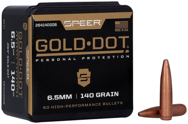 Speer 264140 Gold Dot  6.5mm .264 140 GR Soft Point 50 Box — view 1