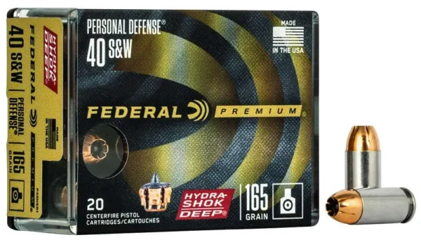 FEDERAL HYDRASHOK DEEP AMO 40 S&W 165GR JHP 20RD (10 BOX CASE) — view 1
