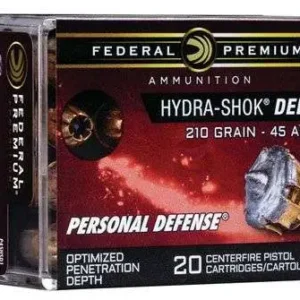 FEDERAL PREMIUM HYDRA SHOK DEEP AMO 45 AUTO 210GR HP 20RD (10 BOX CASE)