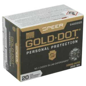 SPEER GOLD DOT HI-PERFORM AMO 10MM 200 GDHP 20RD (10 BOX CASE)