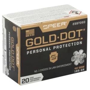 SPEER GOLD DOT AMO 40 S&W 165GR GDHP 20RD (10 BOX CASE)