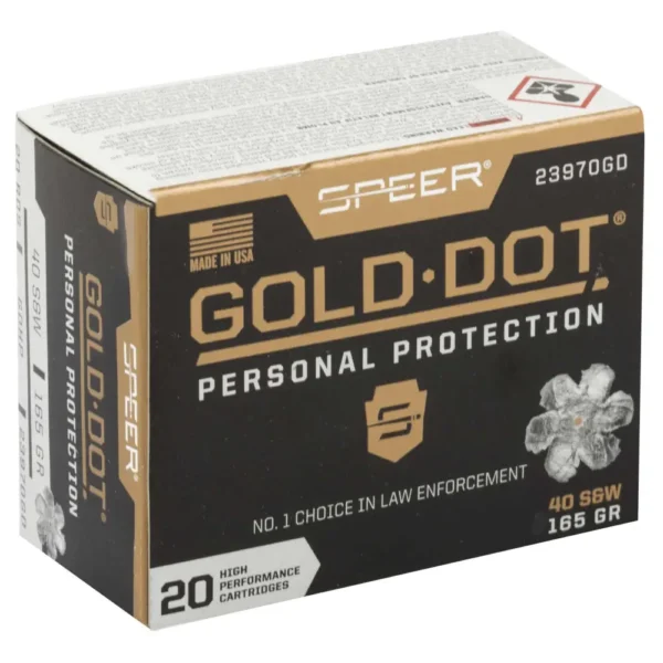 SPEER GOLD DOT AMO 40 S&W 165GR GDHP 20RD (10 BOX CASE) — view 1
