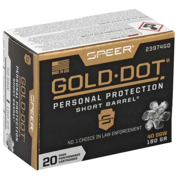 SPEER GOLD DOT HI- PERFORMANCE AMO 40 S&W 180 GDHP 20RD (10 BOX CASE) — view 1