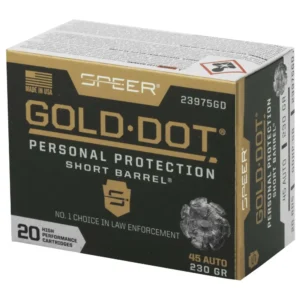 SPEER GOLD DOT SHORT BBL AMO 45 AUTO 230 GDHP 20RD (10 BOX CASE) — view 2