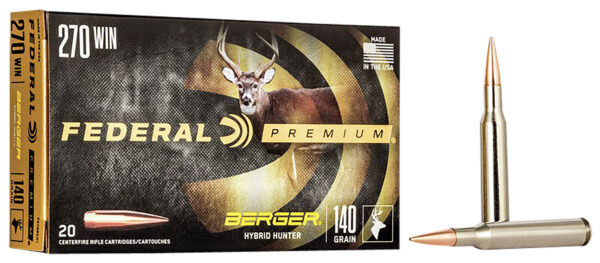 Federal P270BCH1 Premium  270Win 140gr Berger Hybrid Hunter 20 Per Box/10 Case — view 1