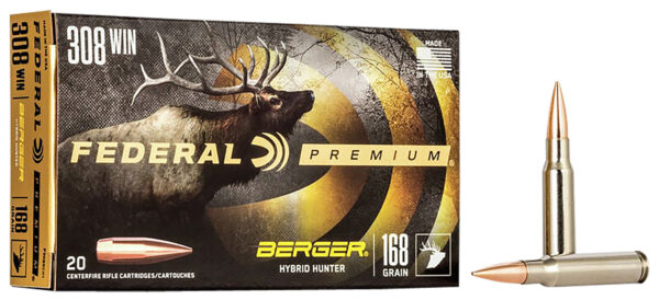 Federal P308BCH1 Premium  308Win 168gr Berger Hybrid Hunter 20 Per Box/10 Case — view 1