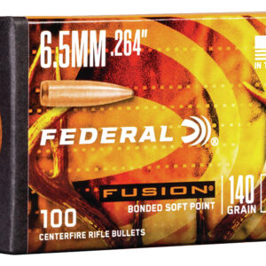 Federal FB264F2 Fusion Component  6.5 Creedmoor .264 140 gr Fusion Soft Point 100 Per Box/ 4 Case