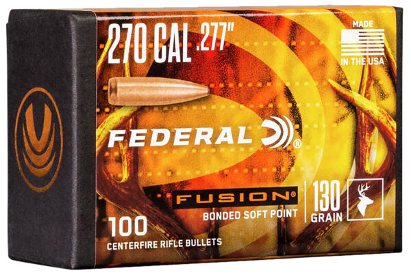 Federal FB277F2 Fusion Component  270 Win .277 130 gr Fusion Soft Point 100 Per Box/ 4 Case — view 1