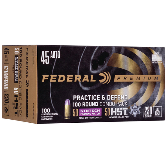 FED PREMIUM 45ACP 230GR PRACTICE DEFEND 100/5 — view 1