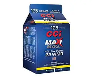 CCI MAXI-MAG AMO 22 WMR HP 125RD POUR PACK (10 BOX CASE)