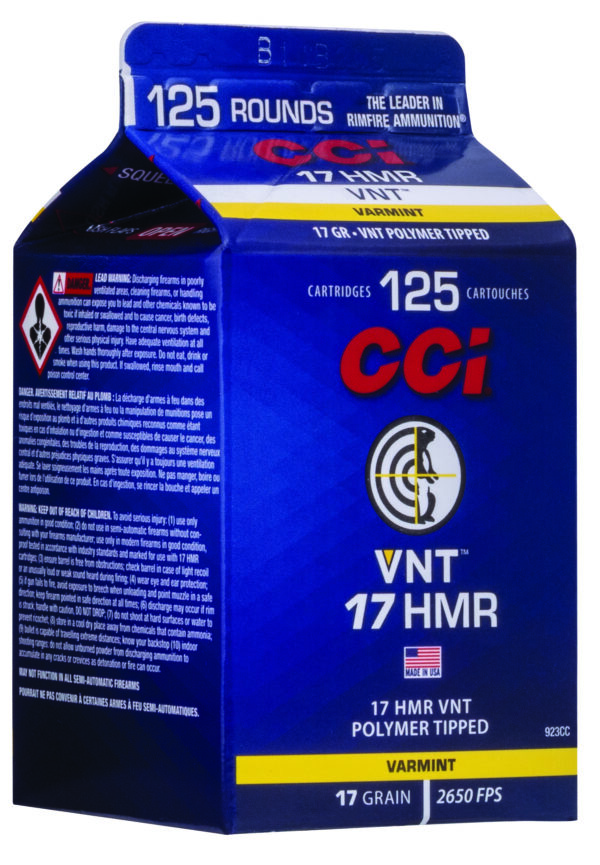 CCI 923CC VNT Rimfire 17HMR 17gr Varmint Tipped 125 Per Box/10 Case — view 1
