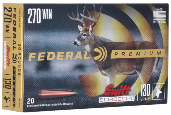 Federal P270SS1 Premium  270Win 130gr Swift Scirocco II 20 Per Box/10 Case — view 1