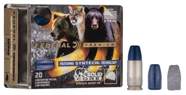 Federal P45SHC1 Premium  45ACP+P 240gr Solid Core Synthetic Flat Nose 20 Per Box/10 Case — view 1