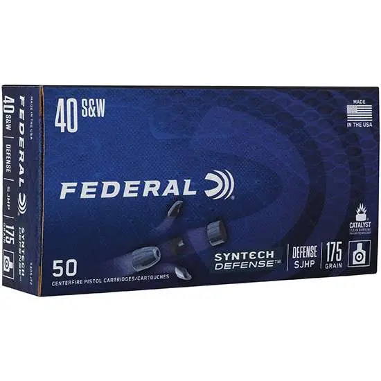 FEDERAL SYNTECH DEFENSE AMO 40 S&W 175GR SJHP 50RD (10 BOX CASE) — view 1