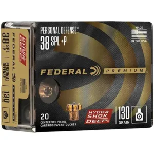 FEDERAL HYDRASHOK DEEP AMO 38 SPECIAL+P 130GR JHP 20RD (10 BOX CASE)