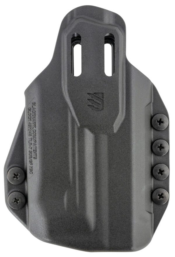 Blackhawk 416476BK Stache  IWB Size 76 Black Polymer Belt Clip Compatible w/Glock 43X/48 w/SureFire XSC Ambidextrous — view 1