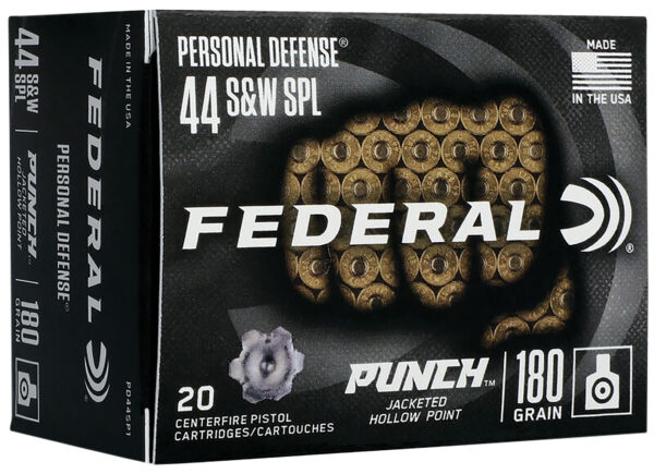 Federal PD44SP1 Punch Personal Defense 44S&W Spl 180gr Jacketed Hollow Point 20 Per Box/10 Case — view 1