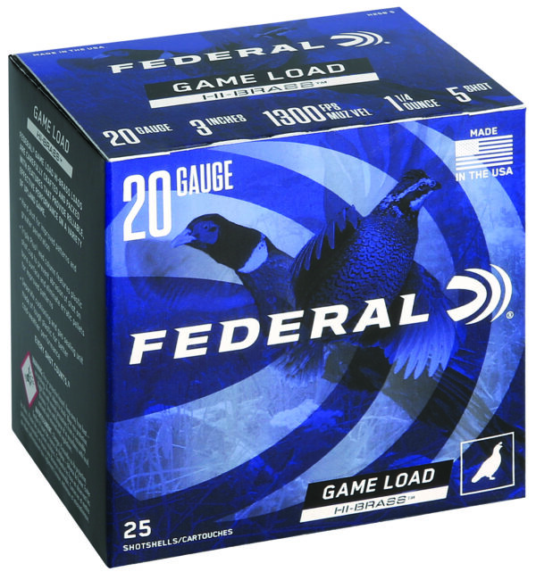 Federal H2585 Game-Shok High Brass 20Gauge 3" 1 1/4oz 5Shot 25 Per Box/10 Case — view 1