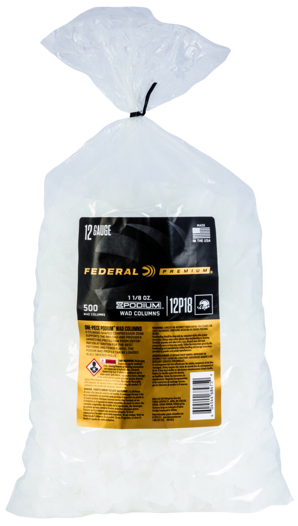 Federal 12P18 Podium Wad Premium 12Gauge 1 1/8oz White Plastic 500/ 10 — view 1