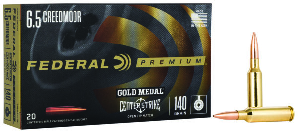 Federal GM65CRDOTM1 Gold Medal Centerfire Rifle 6.5Creedmoor 140gr Open Tip Match 20 Per Box/10 Case — view 1
