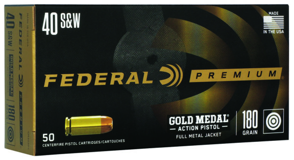 Federal GM40AP1 Gold Medal Centerfire Pistol 40S&W 180gr Full Metal Jacket 50 Per Box/10 Case — view 1