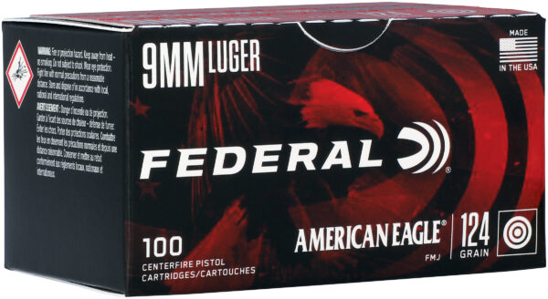 FED AMERICAN EAGLE 9MM 124GR FMJ 100/5 (1155) — view 1