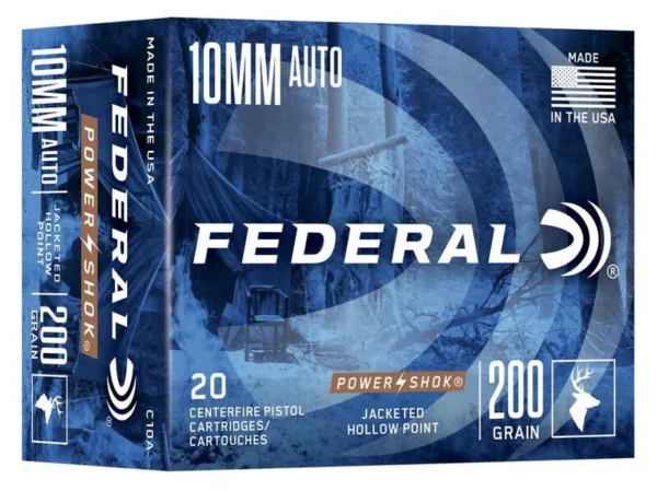 FEDERAL 10MM AUTO 200GR POWER-SHOK JHP 20RD BOX (10PER CASE) — view 1
