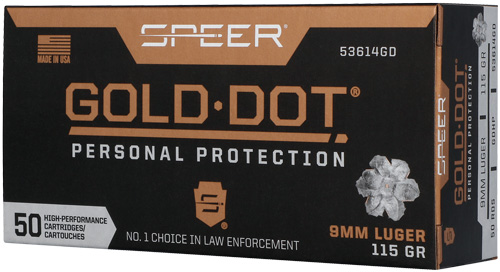 SPEER GOLD DOT 9MM LUGER - 115GR GDHP 50RD 10BX/CS — view 1