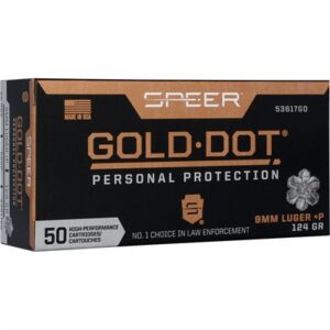 GOLD DOT HANDGUN PP 9MM LUGER +P 124GR HP 1220 FPS 50/BOX