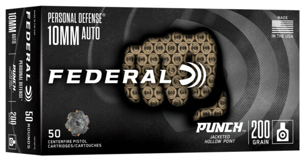 Federal PD10P1G Punch  10mmAuto 200gr Jacketed Hollow Point 50 Per Box/10 Case — view 1