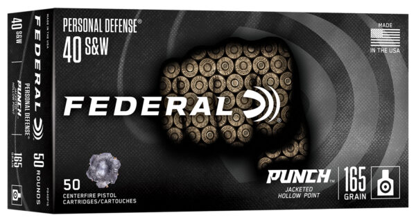 Federal PD40P1G Punch  40S&W 165gr Jacketed Hollow Point 50 Per Box/10 Case — view 1