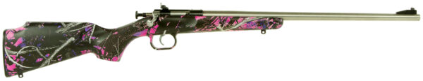 Crickett KSA2167 Youth  22 LR 1rd 16.12" Stainless Steel Barrel, Fixed Front/Adjustable Rear Peep Sights, Hydro Dipped Muddy Girl Synthetic Stock w/11.5" LOP, Rebounding Firing Pin Safety — view 1