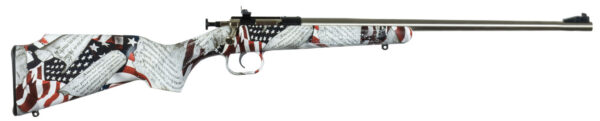Crickett KSA3168 Youth  22 LR 1rd 16.12" Stainless Steel Barrel, Fixed Front/Adjustable Rear Peep Sights, American Flag/Amendment Synthetic Stock w/11.5" LOP, Rebounding Firing Pin Safety — view 1