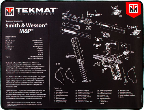 TEKMAT ARMORERS BENCH MAT - ULTRA 15"X20" S&W MP BLACK — view 1