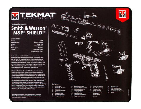 TEKMAT TEK-R20-SW-MP-SHIELD 20X15 ULTRA GLK S&WSHL — view 1