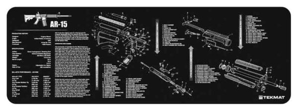 TEKMAT ARMORERS BENCH MAT - 12"X36" AR-15 BLACK — view 1