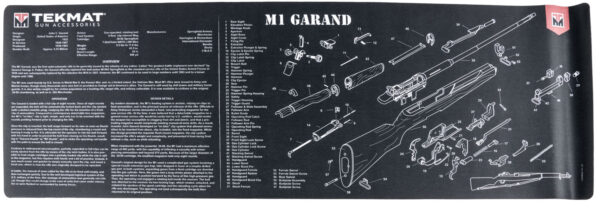 TekMat TEKR36M1GARANDBK M1 Garand Cleaning Mat Black/White Rubber 12"x36" M1 Garand Parts Diagram — view 1